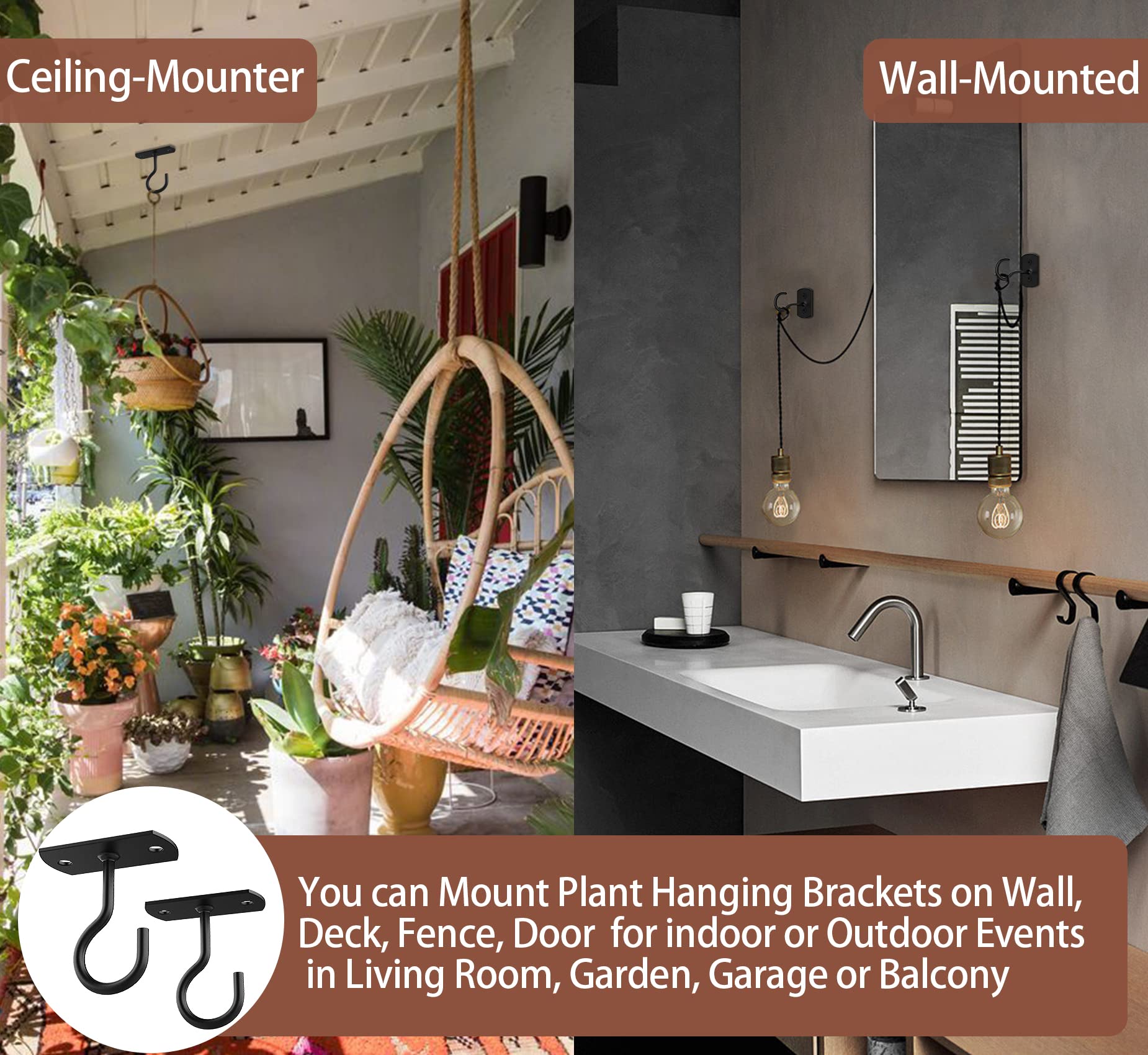 HASTHIP 2Pcs Ceiling Hooks Wall Hooks for Hanging Planters Screw Fixed Metal Hanging Hooks Gardening Hanging Planters Hooks Utility Ceiling Hooks for Gardening Decoration HASTHIP 2Pcs Ceiling Hooks Wall Hooks for Hanging Planters Screw Fixed Metal Hanging Hooks Gardening Hanging Planters Hooks Utility Ceiling Hooks for Gardening Decoration
